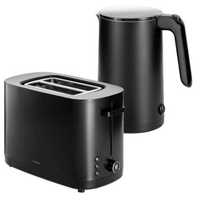 Zwilling Enfinigy 1.5L Kettle Plastic & 2 Short Slot Toaster Black