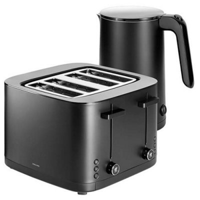 Zwilling Enfinigy 1.5L Kettle Plastic & 4 Short Slot Toaster Black